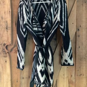 INC Fun Sweater with faux leather belt attached